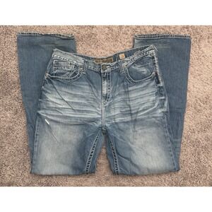 BKE Buckle Seth Distressed Blue Denim Jeans Mens Size 38 (38x36) Y2K